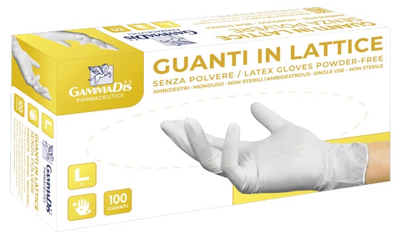 GUANTI LATTICE CON POLVERE MEDIUM 100 PEZZI GAMMADIS - doctorpill.it