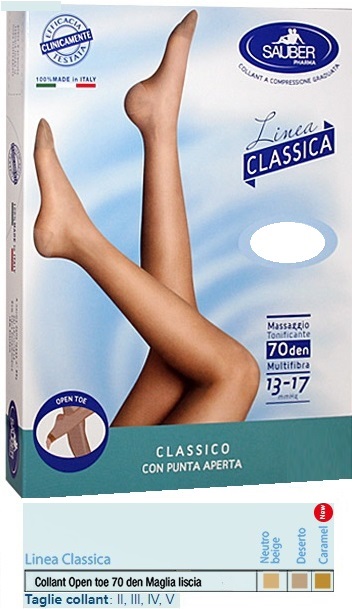 SAUBER COLLANT OPEN TOE MAGLIA LISCIA 70 DEN COLORE NEUTRO BEIGE TAGLIA 3 LINEA CLASSICA - doctorpill.it