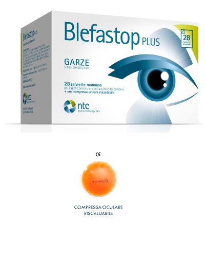 BLEFASTOP PLUS GARZA IN COTONE PIEGATA CON FILO DI BARIO 28 SALVIETTE MONOUSO + 1 COMPRESSA OCULARE RISCALDABILE - doctorpill.it