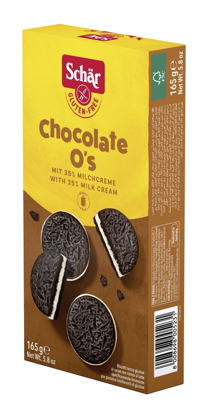 SCHAR CHOCOLATE O'S BISCOTTI AL CACAO CON CREMA AL LATTE 165 G - doctorpill.it