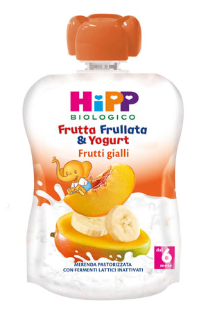 HIPP BIO FRUTTA FRULLATA YOGURT FRUTTI GIALLI 90 G - doctorpill.it
