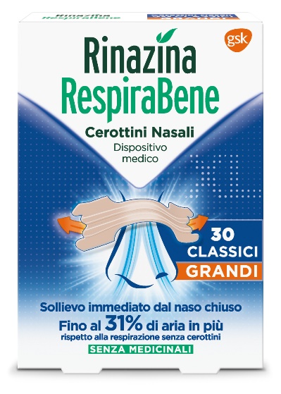 RINAZINA RESPIRABENE CEROTTI NASALI CLASSICI GRANDI CARTON 30 PEZZI - doctorpill.it