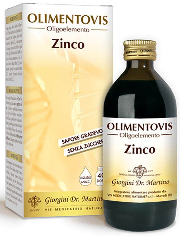 OLIMENTOVIS OLIGOELEMENTO ZINCO LIQUIDO ANALCOLICO SENZA ZUCCHERI 200 ML 40 DOSI - doctorpill.it