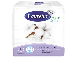 ASSORBENTE LAURELLA IN COTONE ULTRA GIORNO CON ALI 12 PEZZI - doctorpill.it