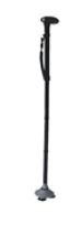 BASTONE PER DEAMBULAZIONE PIEGHEVOLE IN ALLUMINIO CON LUCE TRUSTY CANE BASE 9CM 3 VENTOSE ANTISCIVOLO ALTEZZA REGOLABILE 85-97CM IMPUGNATURA IN ABS 15CM COLORE NERONTO - doctorpill.it