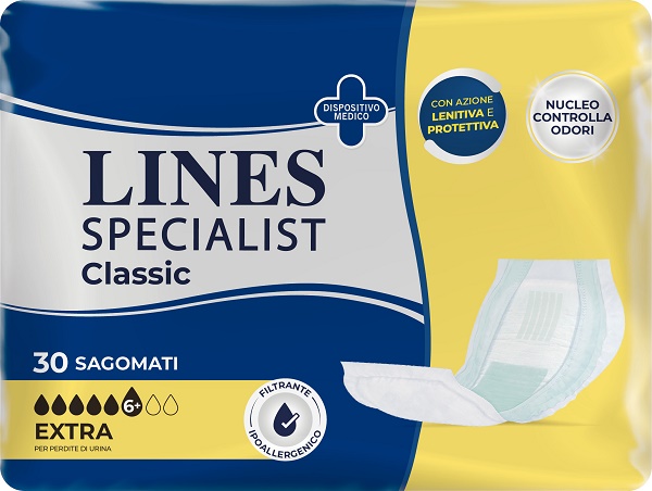 PANNOLONE LINES SPECIALIST CLASSIC SAGOMATO EXTRA 30 PEZZI - doctorpill.it