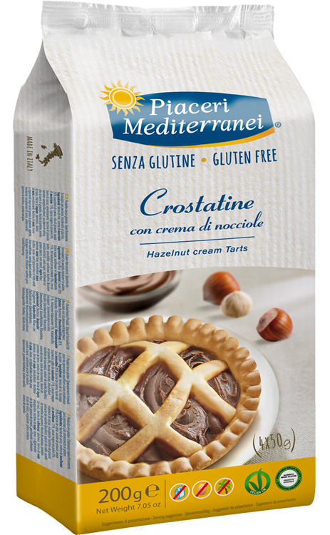 PIACERI MEDITERRANEI CROSTATINA CON CREMA DI NOCCIOLA 4 X 50 G - doctorpill.it