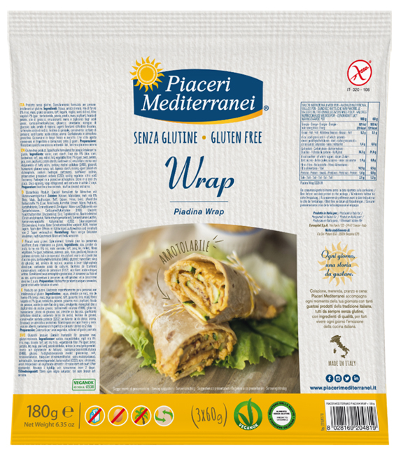 PIACERI MEDITERRANEI PIADINA WRAP 180 G - doctorpill.it