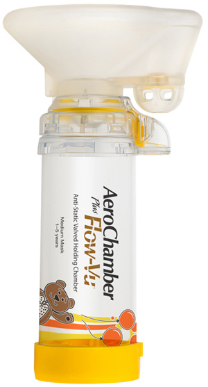 CAMERA DI TENUTA CON VALVOLA AEROCHAMBER PLUS FLOW VU PEDIATRICO MEDIUM 1-5 ANNI - doctorpill.it