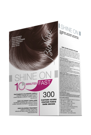 BIONIKE SHINE ON FAST TRATTAMENTO COLORANTE CAPELLI CASTANO SCURO 300 FLACONE 60 ML + TUBO 60 ML - doctorpill.it