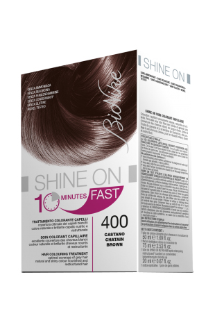 BIONIKE SHINE ON FAST TRATTAMENTO COLORANTE CAPELLI CASTANO 400 60 ML + TUBO 60 ML - doctorpill.it