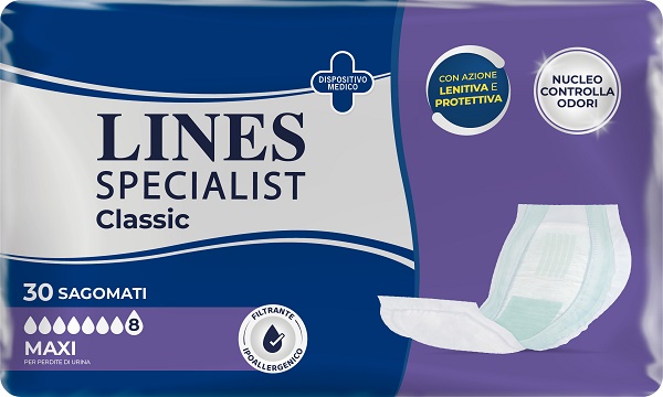 PANNOLONE PER INCONTINENZA LINES SPECIAL CLASSIC SAGOMATO MAXI 30 PEZZI - doctorpill.it