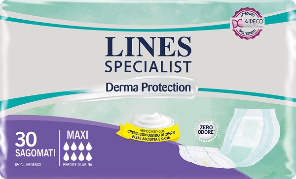 LINES SPECIALIST DERM PANNOLONE SAGOMATO MAXI 30 PEZZI - doctorpill.it