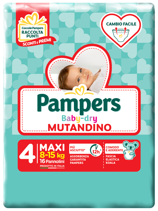 PAMPERS BABY DRY MUTANDINA MAXI 4 SMALL PACK 16 PEZZI - doctorpill.it