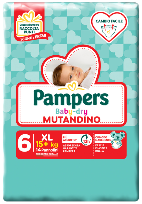 PAMPERS BABY DRY MUTANDINA XL 6 SMALL PACK 14 PEZZI - doctorpill.it