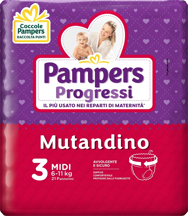 PAMPERS PROGRETGTGI MUTANDINO CP TG3 MIDI 21 PEZZI - doctorpill.it