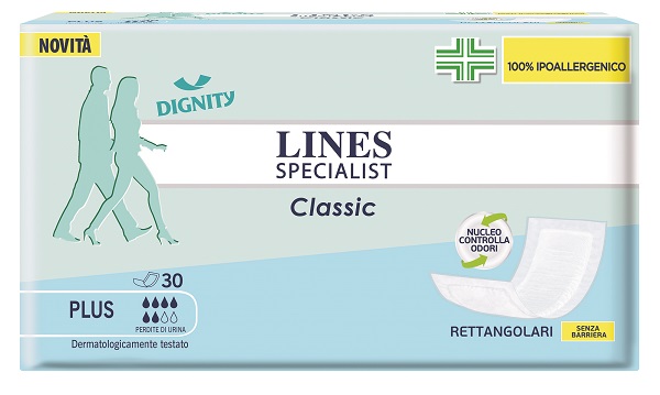 PANNOLONE LINES SPECIALIST CLASSIC RETTANGOLARE SENZA BARRIERA CONTROL 30 PEZZI - doctorpill.it