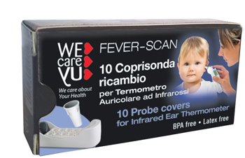 COPPELLE RICAMBIO PER TERMOMETRO INFRAROSSI WECAREYU FEVER-SCAN 10 PEZZI - doctorpill.it