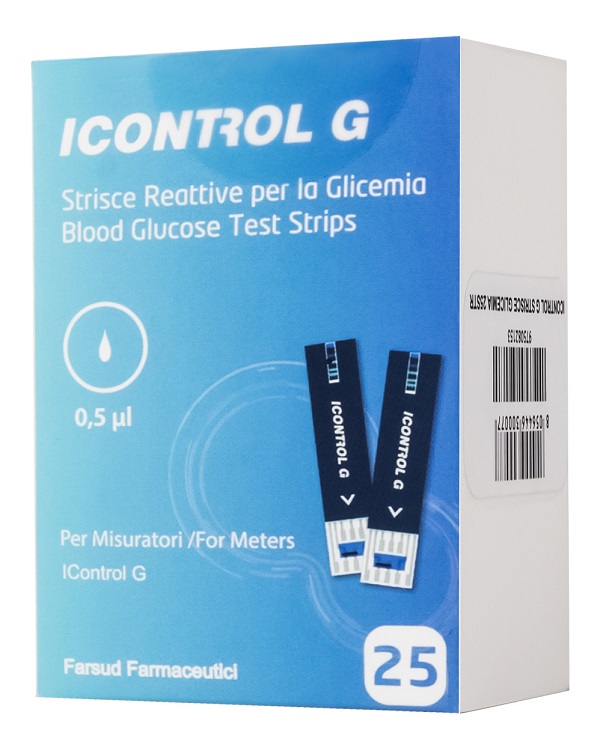 STRISCE MISURAZIONE GLICEMIA ICONTROL G 25 PEZZI - doctorpill.it