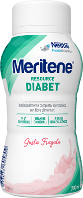 MERITENE RESOURCE DIABET FRAGOLA ALIMENTO IPERPROTEICO 28 VITAMINE E MINERALI 200 ML - doctorpill.it