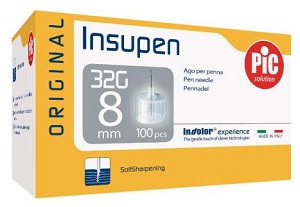 AGO PER PENNA PIC INSUPEN ORIGINAL GAUGE 32X8 MM 100 PEZZI - doctorpill.it