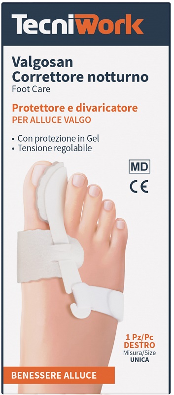 CORRETTORE NOTTURNO PER ALLUCE VALGO DESTRO MISURA UNICA VALGOSAN 1 PEZZO - doctorpill.it