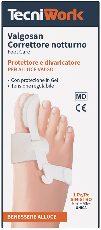 CORRETTORE NOTTURNO PER ALLUCE VALGO SINISTRO MISURA UNICA VALGOSAN 1 PEZZO - doctorpill.it