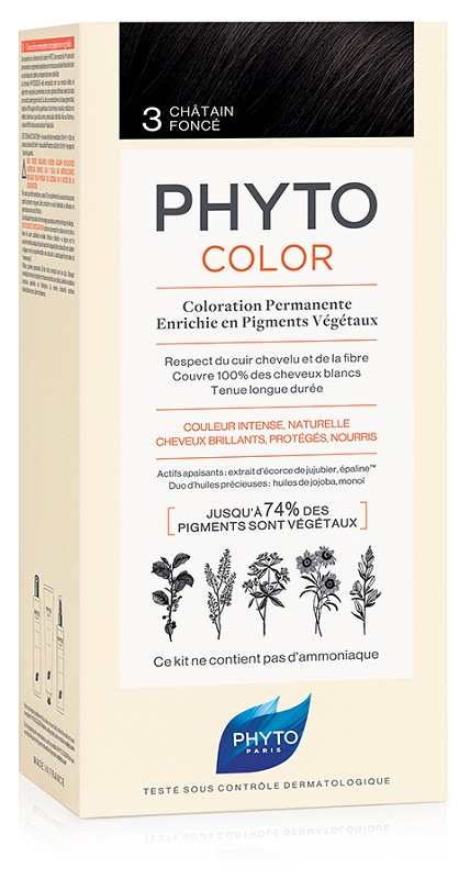 PHYTOCOLOR 3 CASTANO SCURO 1 LATTE + 1 CREMA + 1 MASCHERA + 1 PAIO DI GUANTI - doctorpill.it