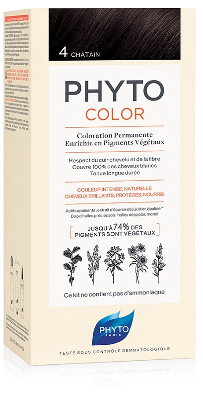 PHYTOCOLOR 4 CASTANO 1 LATTE + 1 CREMA + 1 MASCHERA + 1 PAIO DI GUANTI - doctorpill.it