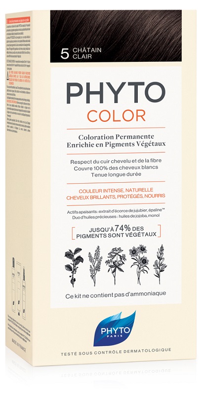 PHYTOCOLOR 5 CASTANO CHIARO 1 LATTE + 1 CREMA + 1 MASCHERA + 1 PAIO DI GUANTI - doctorpill.it