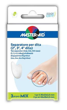 SEPARATORE DITA IN GEL MASTER-AID FOOTCARE MIX 1 SMALL + 2 MEDIUM C9 - doctorpill.it