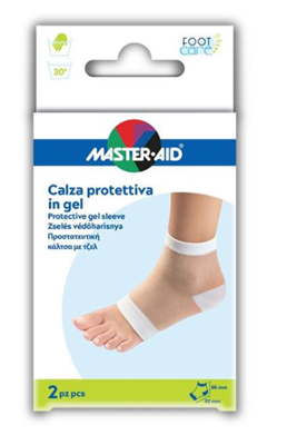 CALZA CON PROTEZIONE MASTER-AID FOOTCARE IDRATANTE IN GEL/TESSUTO PER TALLONI 2 PEZZI F1 - doctorpill.it