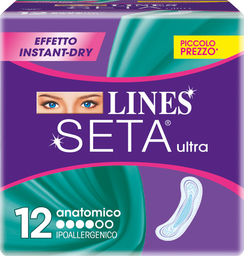 LINES SETA ULTRA ASSORBENTI ANATOMICI 12 PEZZI - doctorpill.it