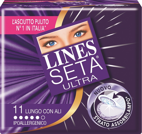 ASSORBENTE LINES SETA ULTRA LUNGO CON ALI 11 PEZZI - doctorpill.it