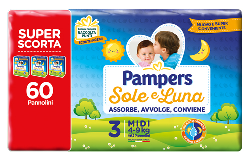 PAMPERS SOLE&LUNA TRIO MIDI 60 PEZZI - doctorpill.it