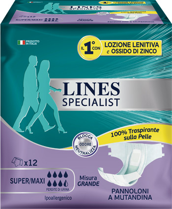 LINES SPECIALIST PANNOLONE A MUTANDA GRANDE 12  PEZZI - doctorpill.it