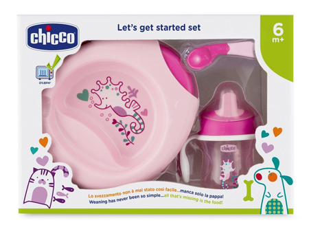 CHICCO SET PAPPA 6M+ ROSA CON CUCCHIAIO ROSA - doctorpill.it
