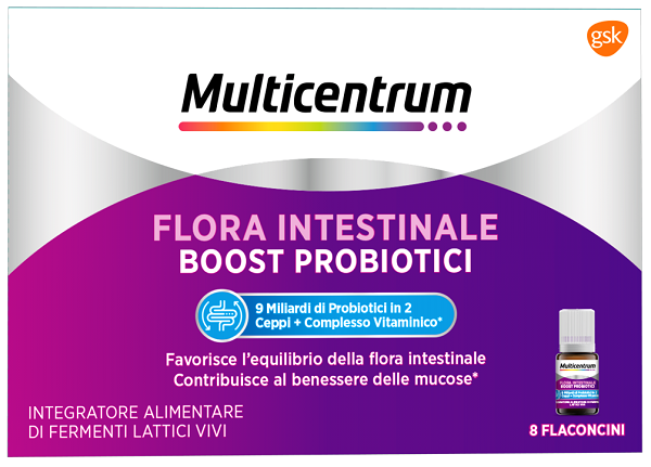 MULTICENTRUM FLORA INTESTINALE BOOST PROBIOTICI 8 FLACONCINI - doctorpill.it