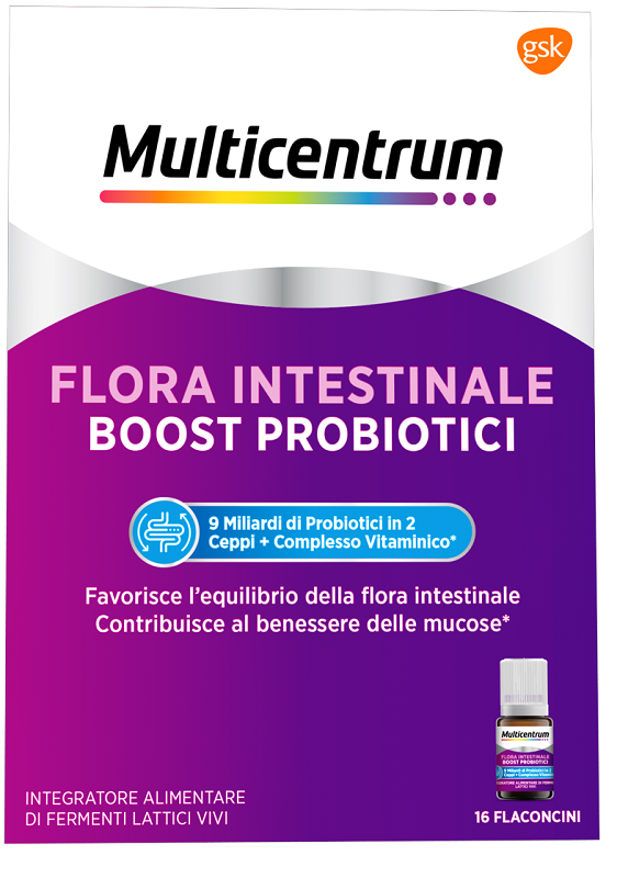 MULTICENTRUM FLORA INTESTINALE BOOST PROBIOTICI 16 FLACONCINI - doctorpill.it