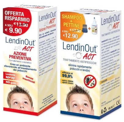 LENDINOUT ACT KIT ANTIPIDOCCHI SHAMPOO 150 ML + PETTINE + SPRAY AZIONE PREVENTIVA 100 ML - doctorpill.it