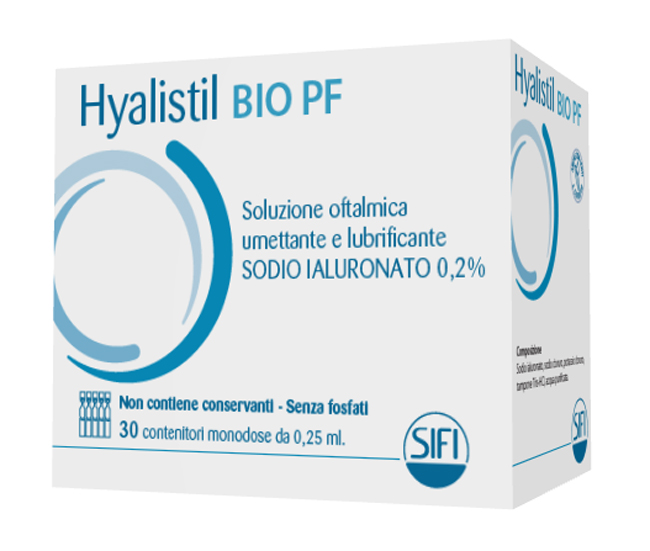 HYALISTIL BIO PF SOLUZIONE OFTALMICA PHOSPHATE FREE MONODOSE A BASE DI ACIDO IALURONICO 0,2% 30 FLACONCINI 0,25 ML - doctorpill.it