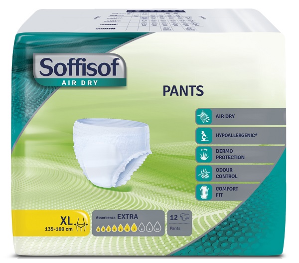 PANNOLONE SOFFISOF AIR DRY PANTS EXTRA EXTRA LARGE 12 PEZZI - doctorpill.it