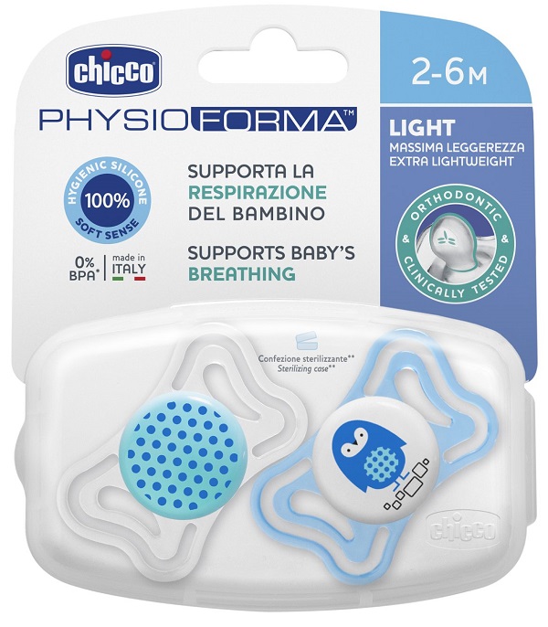CHICCO SUCCHIETTO LIGHT BOY SILICONE 2-6 MESI 2 PEZZI - doctorpill.it