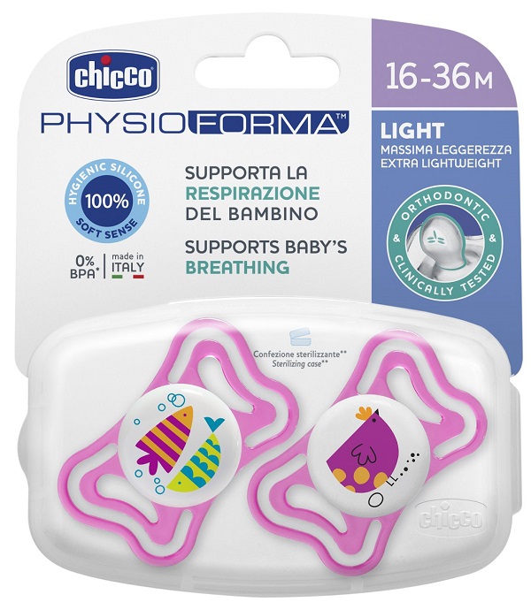 CHICCO SUCCHIETTO LIGHT GIRL SILICONE 16-36 MESI 2 PEZZI - doctorpill.it