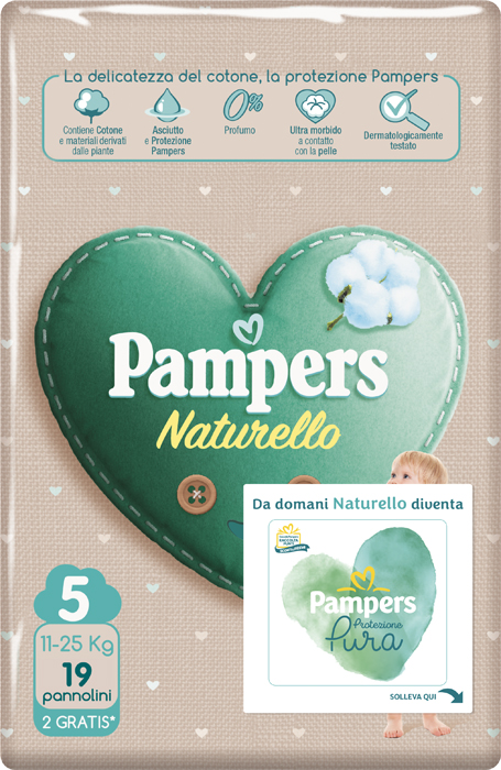 PAMPERS PROTEZIONE PURA NATURELLO JUNIOR CP 17 PEZZI + 2 - doctorpill.it