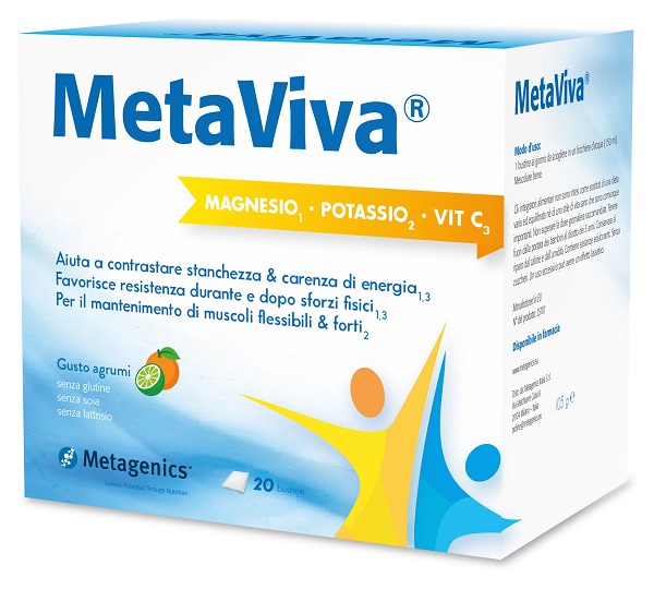 METAVIVA MAGNESIO POTASSIO VITAMINA C 20 BUSTINE - doctorpill.it