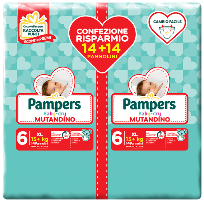 PAMPERS BABY DRY PANNOLINO A MUTANDINA DUO DOWNCOUNT XL 28 PEZZI - doctorpill.it