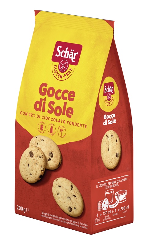 SCHAR GOCCE DI SOLE BISCOTTI DI PASTAFROLLA CON GOCCE DI CIOCCOLATO FONDENTE SENZA LATTOSIO 200 G - doctorpill.it