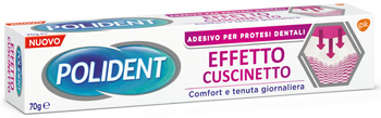 POLIDENT FISSATIVO EFFETTO CUSCINETTO ADESIVO PER PROTESI DENTALI 70 G - doctorpill.it
