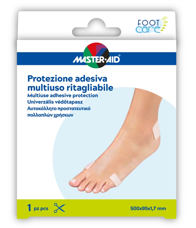 PROTEZIONE ADESIVA MULTIUSO MASTER-AID FOOTCARE RITAGLIABILE 50X9,5 CM A6 - doctorpill.it